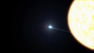艺术家呈现sungrazer彗星近日点路径